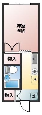 コーポ油田3号館(1K/2階)の間取り写真