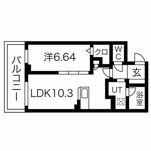 JMFレジデンス名駅南(1LDK/3階)の間取り写真