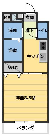 レジデンス利平治(1K/5階)の間取り写真