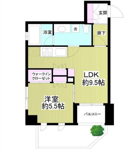 ミオカステーロ代々木(1LDK/1階)の間取り写真