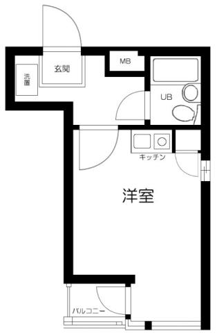 日興パレス西荻窪PARTII(ワンルーム/2階)の間取り写真