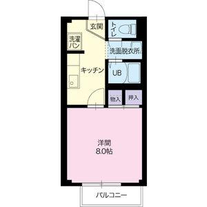 フラット眞山(1K/1階)の間取り写真