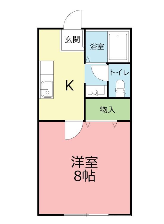 セゾンキタカド(1K/2階)の間取り写真