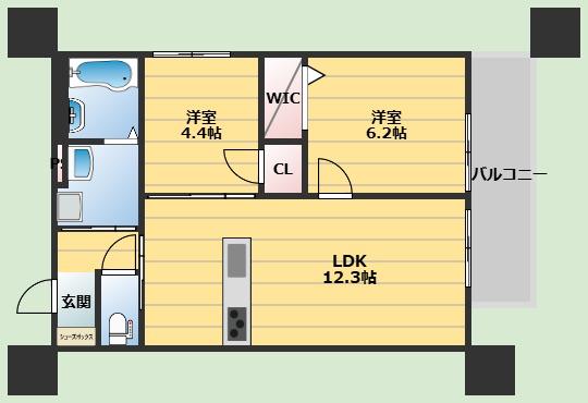 D-RESIDENCE岡町(2LDK/2階)の間取り写真