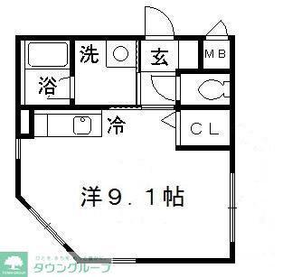 じゅりん彩華(ワンルーム/1階)の間取り写真