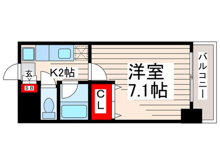 コーポマキ(1K/6階)の間取り写真