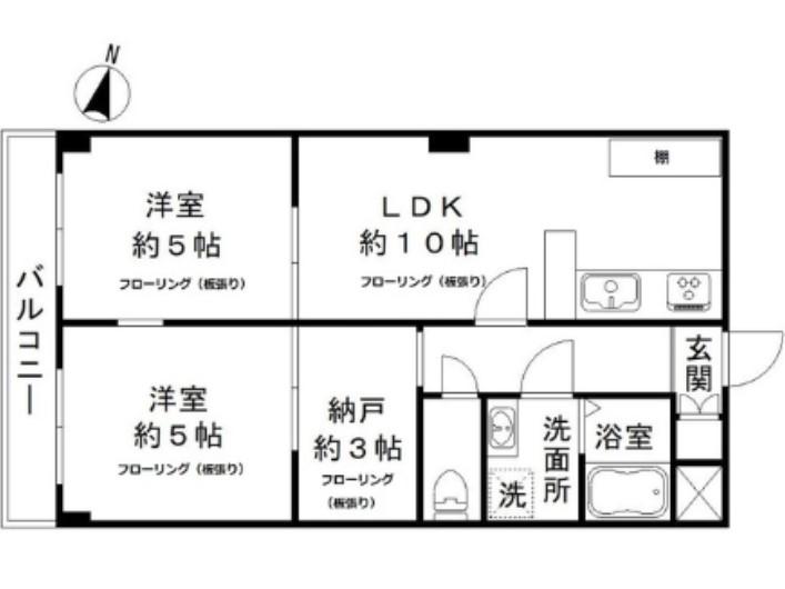 MONA-A(2SLDK/3階)の間取り写真