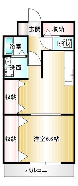 オークマンション柏の森(1LDK/6階)の間取り写真