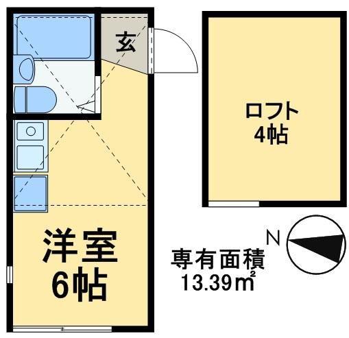 THE LOFT 北千住(ワンルーム/2階)の間取り写真