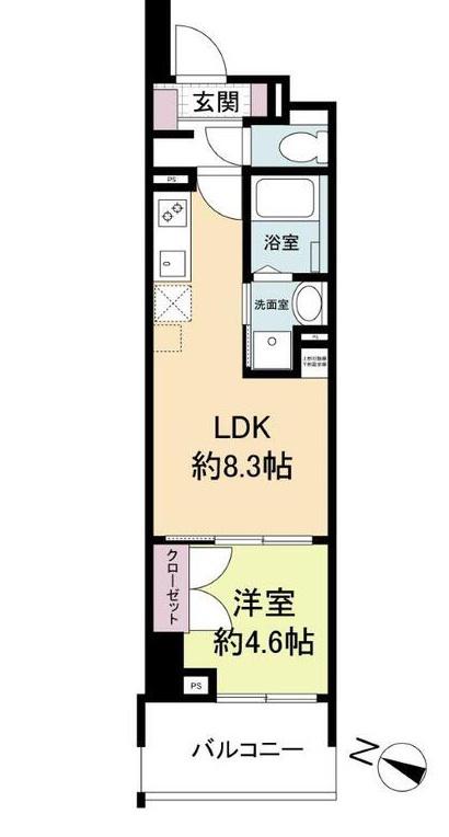 ブランシエスタ広島駅(1LDK/2階)の間取り写真