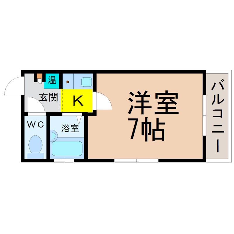 第一杜ビル(1K/3階)の間取り写真