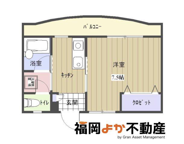 シーサイドコート(1K/4階)の間取り写真