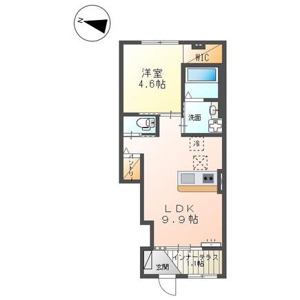 西宮市山口町下山口アパート(1LDK/1階)の間取り写真