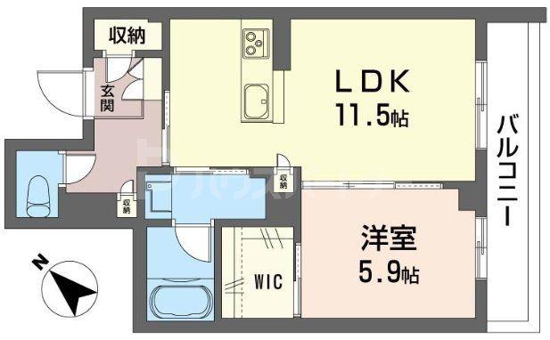 クオリスタ柏東(1LDK/2階)の間取り写真