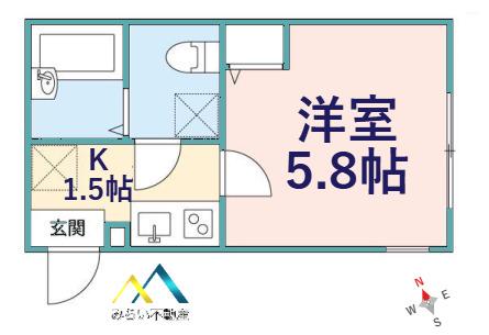 ジェムステージ桜ヶ丘(1K/1階)の間取り写真
