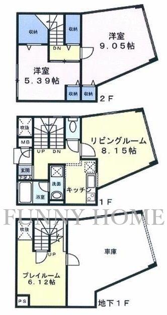 若林プレムヒルズ(3LDK/1階)の間取り写真