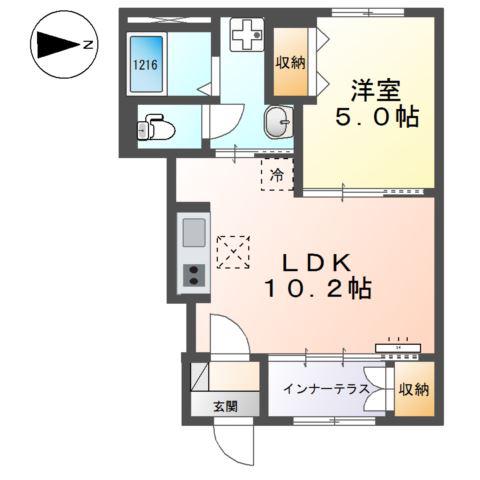 サンライズ(1LDK/1階)の間取り写真