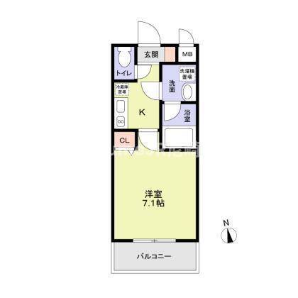 グランエクラ加島II(1K/2階)の間取り写真