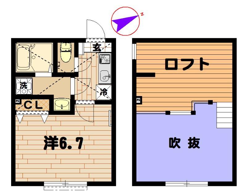 シュリップ溝の口(1K/1階)の間取り写真