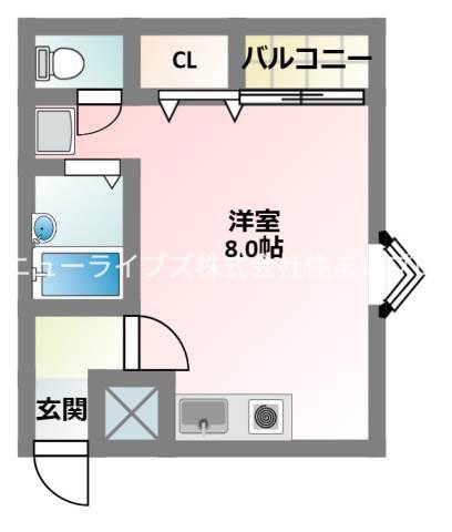 ソル・レヴェンテ2(ワンルーム/3階)の間取り写真