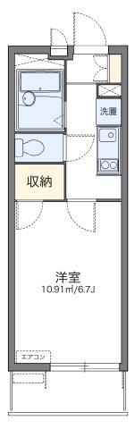 レオパレスフォンターナ老松(1K/2階)の間取り写真