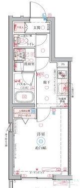 クレヴィスタ氷川台(1K/4階)の間取り写真