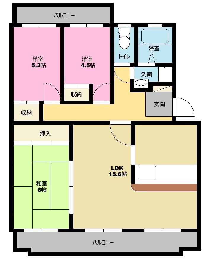 クルトン(3LDK/2階)の間取り写真