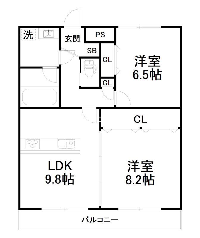 THE HOKUHOU 京都東山(2LDK/4階)の間取り写真