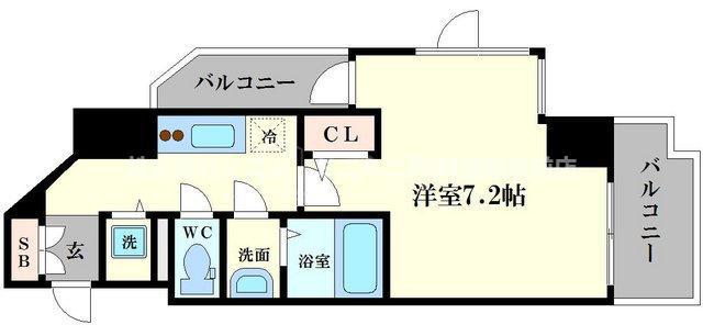 エスレジデンス南堀江(1K/12階)の間取り写真