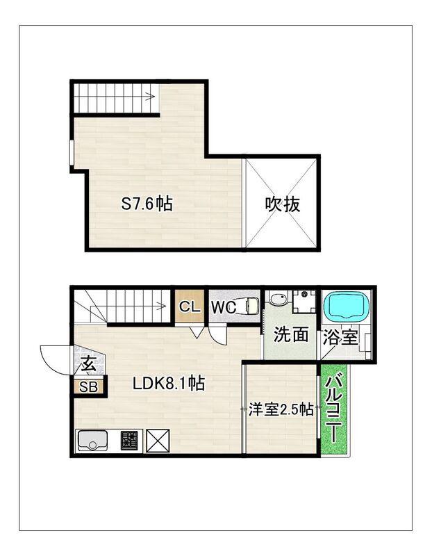 DREAMSTAGE博多南EDEN(1SLDK/2階)の間取り写真