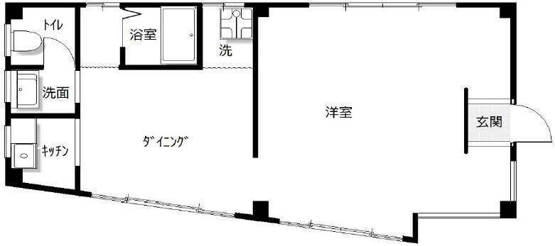 M・Mビル(1DK/3階)の間取り写真