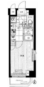 ルーブル大鳥居弐番館(1K/4階)の間取り写真