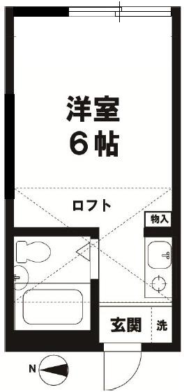曳舟ヴィレッヂA館(ワンルーム/1階)の間取り写真