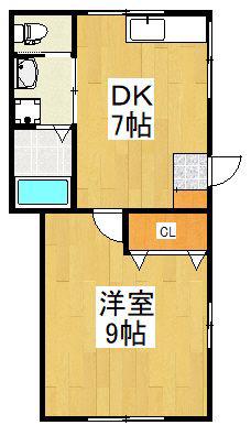 メゾン松山(1DK/1階)の間取り写真