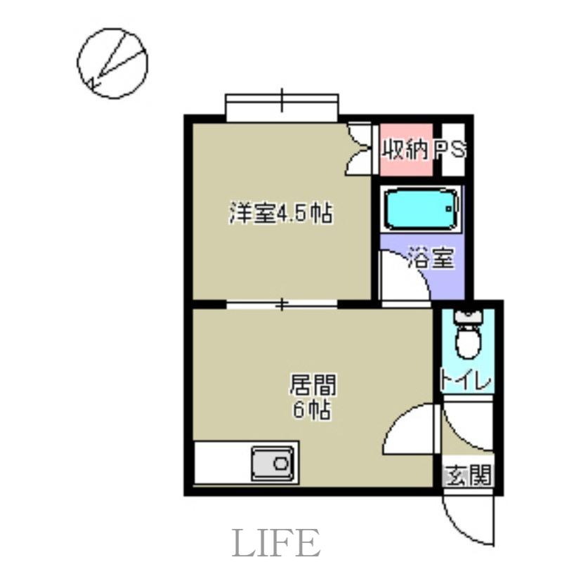 MAPLEHILLS南郷(1DK/3階)の間取り写真