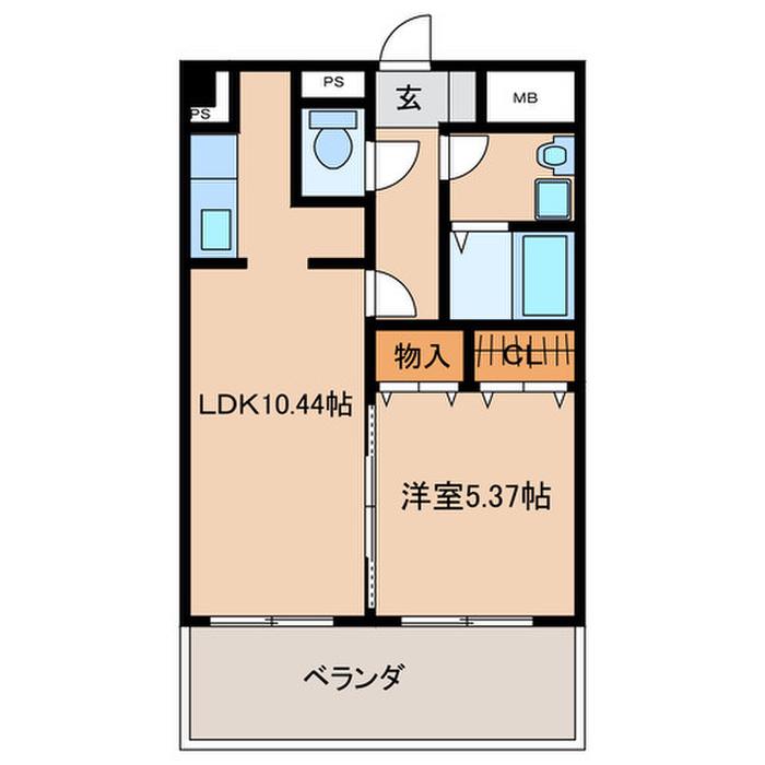 パーク ラガッツァ(1LDK/2階)の間取り写真