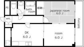 リッシュヴィラージュ(2DK/1階)の間取り写真