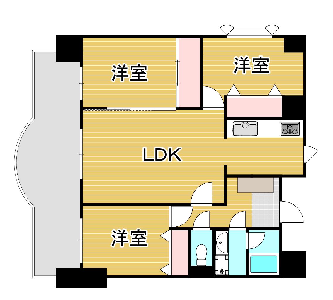 アーティックス千防(3LDK/4階)の間取り写真