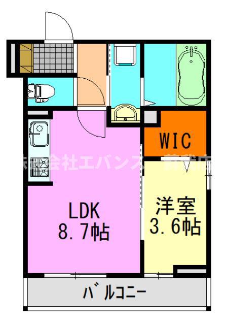 D-ROOM末広2丁目(1LDK/2階)の間取り写真