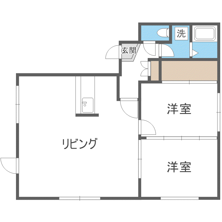 MJアームス(2LDK/3階)の間取り写真