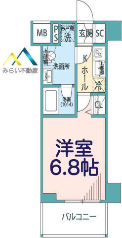 PLAIRE DEUXQ横濱子安(1K/7階)の間取り写真