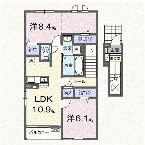 ブリオ・サチ(2LDK/2階)の間取り写真