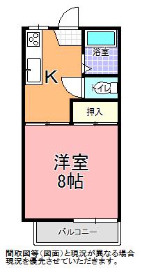 SUN・HEIGHTS(1K/2階)の間取り写真