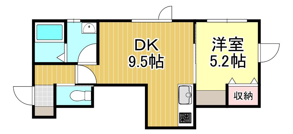 PORTA(1DK/1階)の間取り写真