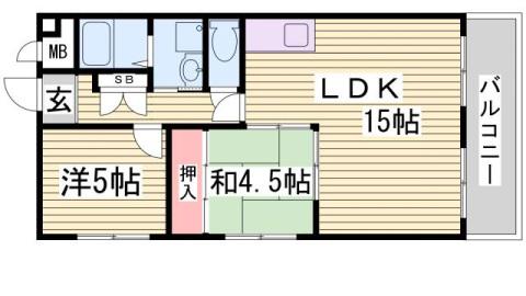 BELLTREE須磨(2LDK/3階)の間取り写真
