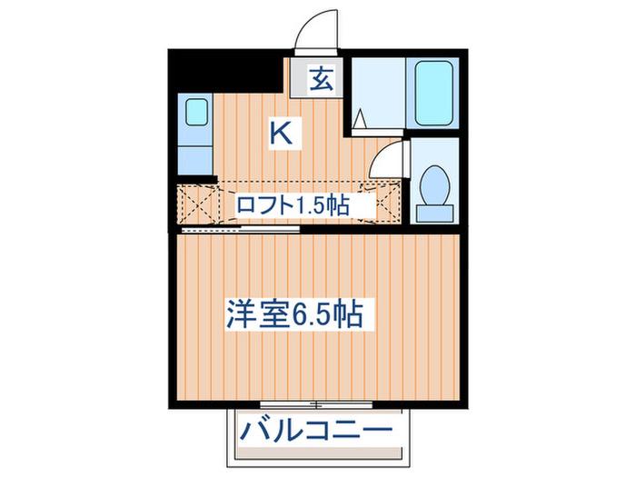 レスポワール幸町(1K/2階)の間取り写真