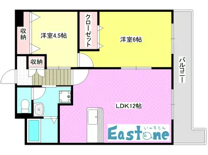 プラスペリティ荒田(2LDK/4階)の間取り写真