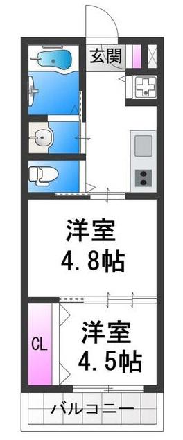 エムステージ平野本町II(2K/3階)の間取り写真