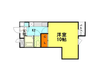 グランヴィレッジ本多町(1K/1階)の間取り写真