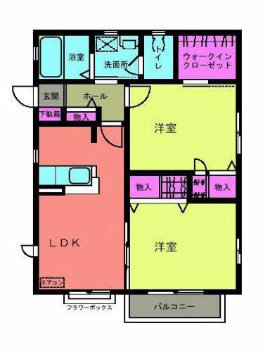 サンハイム(2LDK/1階)の間取り写真